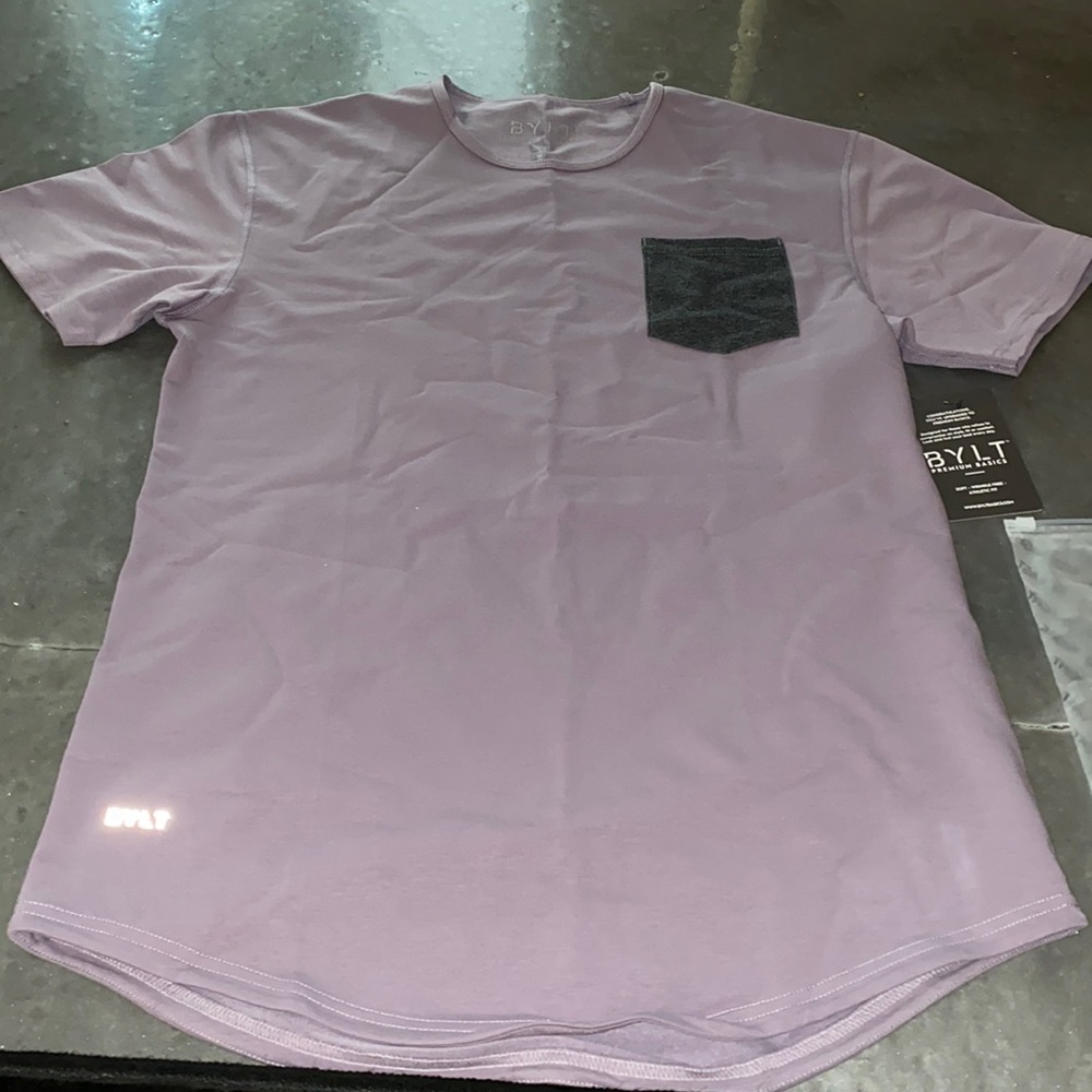 BYLT Lux Drop Cut Pocket Shirt Purple NWT